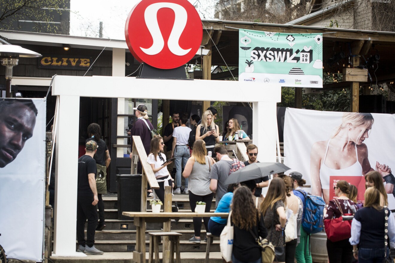 The workout apparel retailer Lululemon "took over" Clive Bar on Rainey Street last week and turned it into a meditation spot for SXSW festivalgoers. 